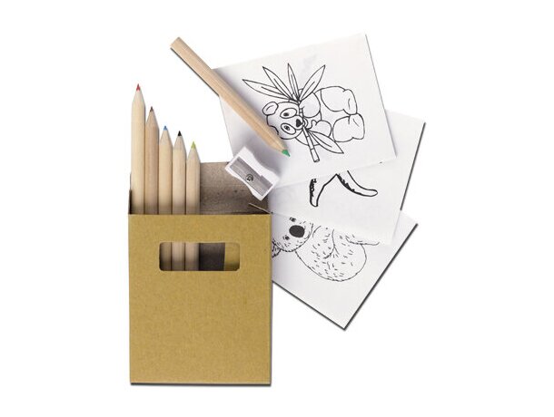 Lápices colores madera publicidad 6 tonos dibujos