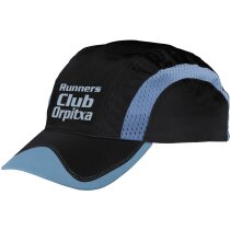 Gorra de microfibra con bandas reflectantes personalizada negra