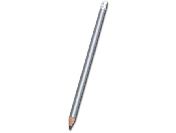 Lápiz Lario madera goma integrada acabado plata