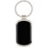 Llavero met&aacute;lico ovalado con placa de acero negro