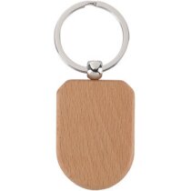 Llavero de madera en forma de escudo