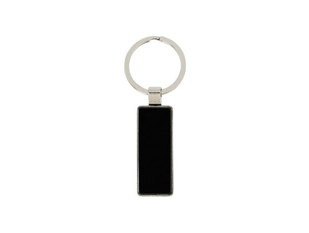 Llavero metálico con placa de acero negro