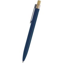 Bolígrafo metálico corporativo Halser aluminio reciclado pulsador bambú
