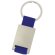 Llavero met&aacute;lico rectangular con cinta a color Matt
