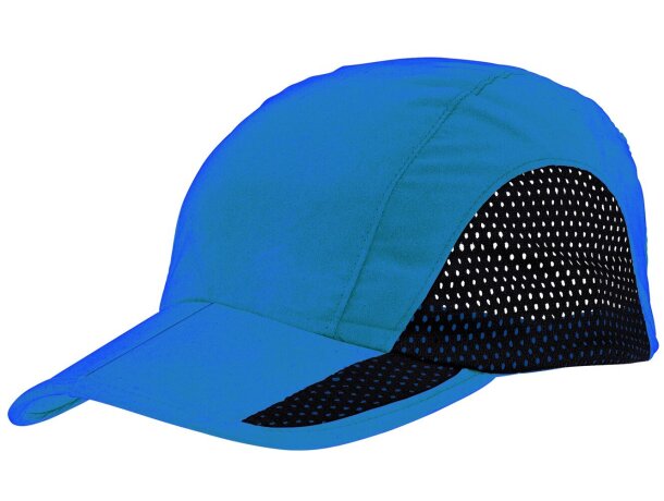 Gorra de microfibra con colores combinados merchandising azul Gorra de microfibra con colores combinados merchandising azul