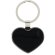Llaveros metálico para merchandising forma de corazón con placa acero negro