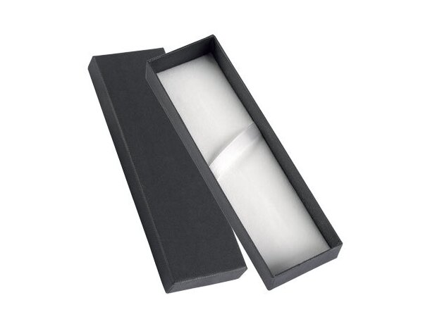 Estuche Tander cartón negro mate con lazo bolígrafo