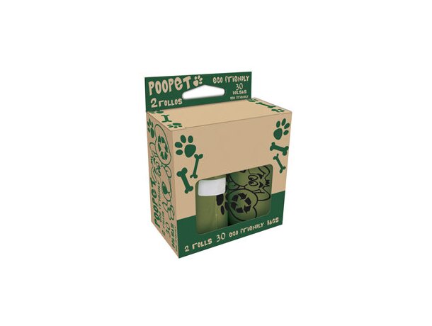 Caja bolsas eco personalizada biodegradable compostable mascotas negra