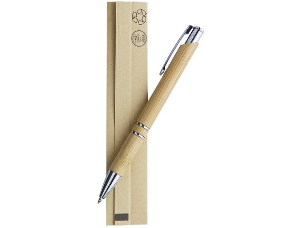 Bambú natural con terminales cromados publicidad