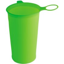 Vasos de plástico verde de 350ml con marca Tabby en el centro