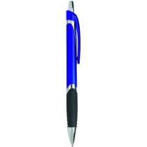 Bolígrafo con antideslizante y pulsador en plástico personalizado azul Bolígrafo con antideslizante y pulsador en plástico personalizado azul