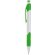 Bolígrafo en plástico blanco con detalles en colores verde