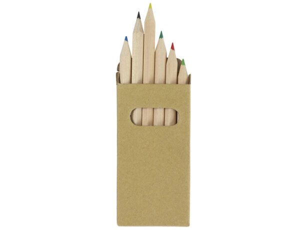 Estuche con lápices de colores con ventana de cartón