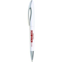 Bolígrafo con clip cisne personalizado blanco Bolígrafo con clip cisne personalizado blanco