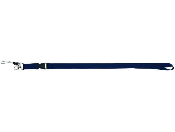 Lanyard de poliéster con enganche de móvil barato azul Lanyard de poliéster con enganche de móvil barato azul