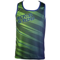 Camiseta de running Vextor en poliéster reciclado RPET blanco