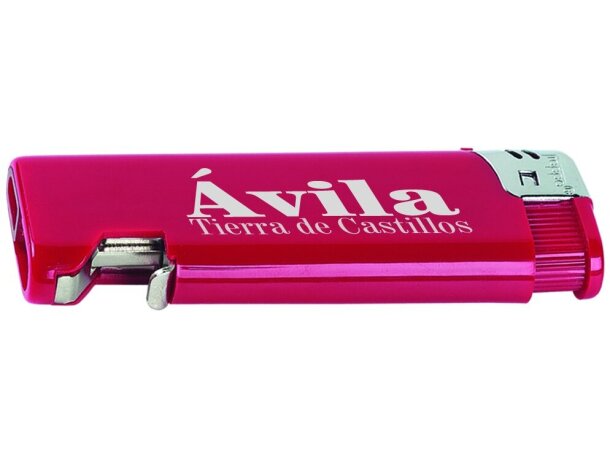 Mechero eléctrico recargable con abridor de botellas incorporado economico rojo