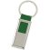 Llavero metálico rectangular con cinta de lona Verde oscuro