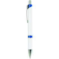 Bolígrafo en plástico con acabados metalizados personalizado azul Bolígrafo en plástico con acabados metalizados personalizado azul