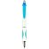 Bolígrafo de plástico blanco ergonómico azul