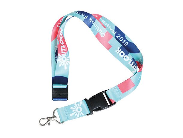 Lanyard Sulfo publicitario sublimación click-clac cierre seguridad