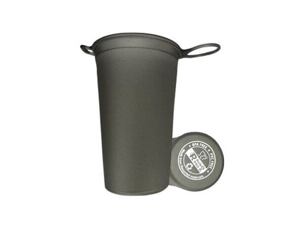 Vaso reutilizable económico plegable PVC free 200ml gris