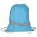 Mochila saco poliéster 190D cinta reflectante Azul Claro