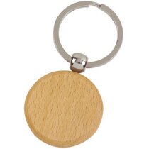 Llavero madero redondo con barniz oscuro o natural