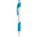 Bolígrafo en plástico blanco con detalles en colores azul