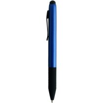 Boligrafo mate con detalles en negro personalizado azul