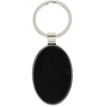 Llavero metalicos publicidad Bower con placa acero negro especial láser