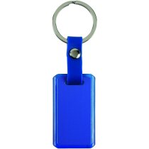 Llavero rectangular de metal y plástico azul Llavero rectangular de metal y plástico azul