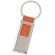 Llavero metálico rectangular con cinta de lona Naranja