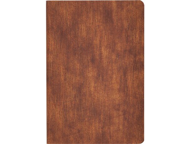 Cuaderno A5 publicitario PU símil cuero marrón Saturn profesional elegante