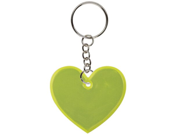 Llaveros originales con coraz&oacute;n reflectante variados colores pvc