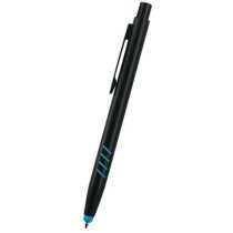 Bolígrafos con nombre Logic aluminio negro cromado interior 3 colores