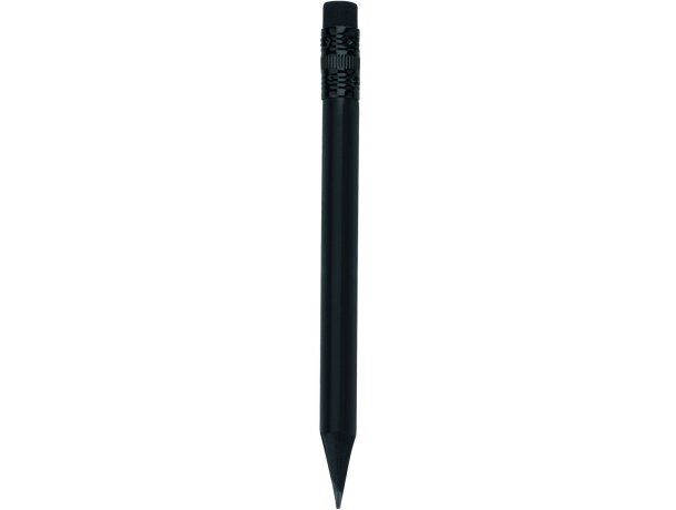 Lápiz Mini Madera Negra con Goma personalizado