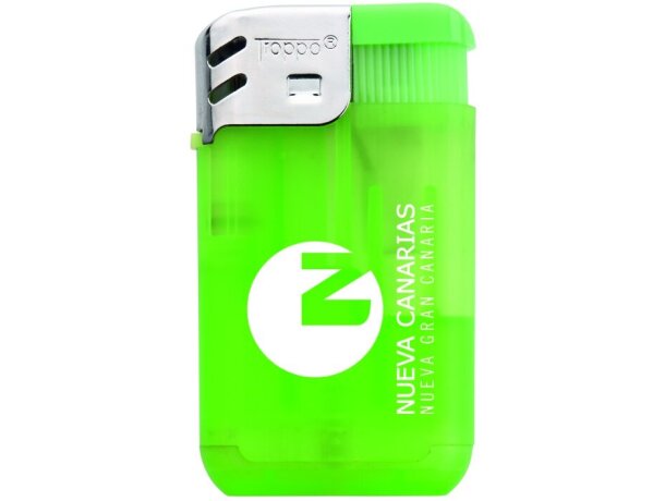 Mechero personlizado Vogue recargable con sistema piezoeléctrico azul verde personalizado verde