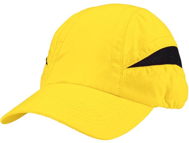 Gorras running microfibra con detalles de color