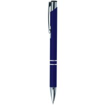 Bolígrafo en plástico de varios colores metalizados personalizado azul Bolígrafo en plástico de varios colores metalizados personalizado azul