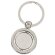 Llaveros met&aacute;licos redondos cromados con placa giratoria