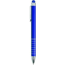 Bolígrafo de aluminio con puntero barato azul