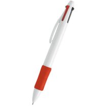 Boligrafo De Plástico Quat Blanco Escritura En 4 Colores