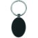 Llavero met&aacute;lico de acero negro ovalado brillante