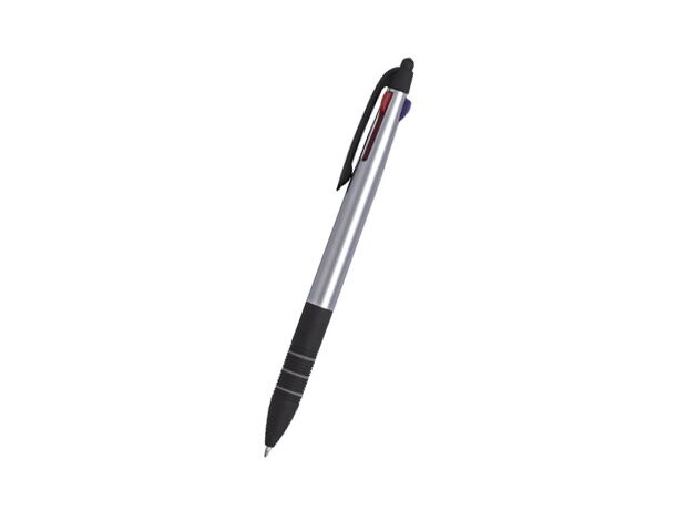 Bolígrafos originales de plata detalles en negro tinta 3 colores