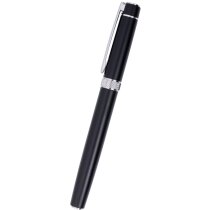 Bolígrafo de gel personalizado Roller metálico Trevor negro terminales cromo