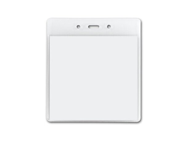 Portacredencial cuadrado PVC con ventana amplia