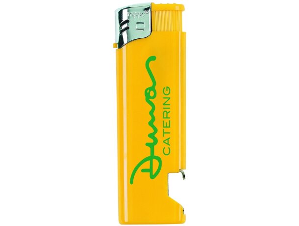 Mechero eléctrico recargable con abridor de botellas incorporado barato amarillo