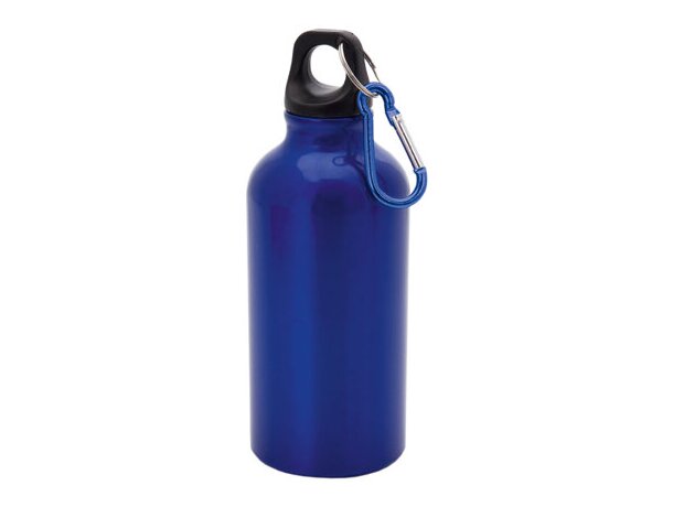 Botella de aluminio publicitaria anodizado 400ml antirrayones azul
