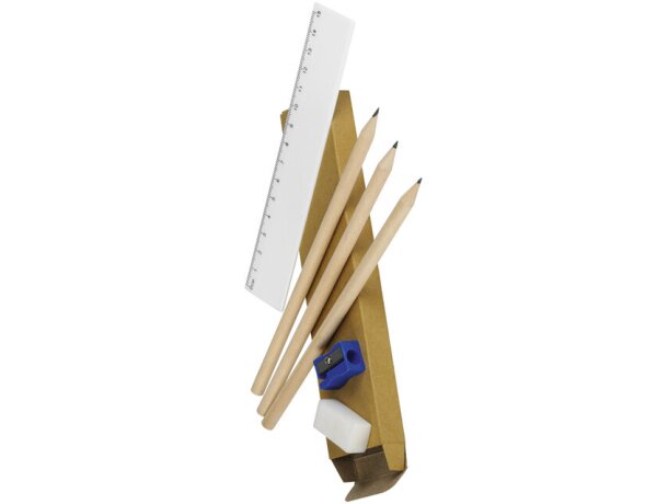 Set escolar sostenible con logo personalizado